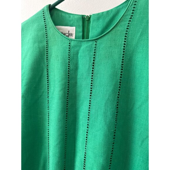 Henry-Lee Green Short Sleeve Dress With Pockets & Zipper Closure - Picture 3 of 7